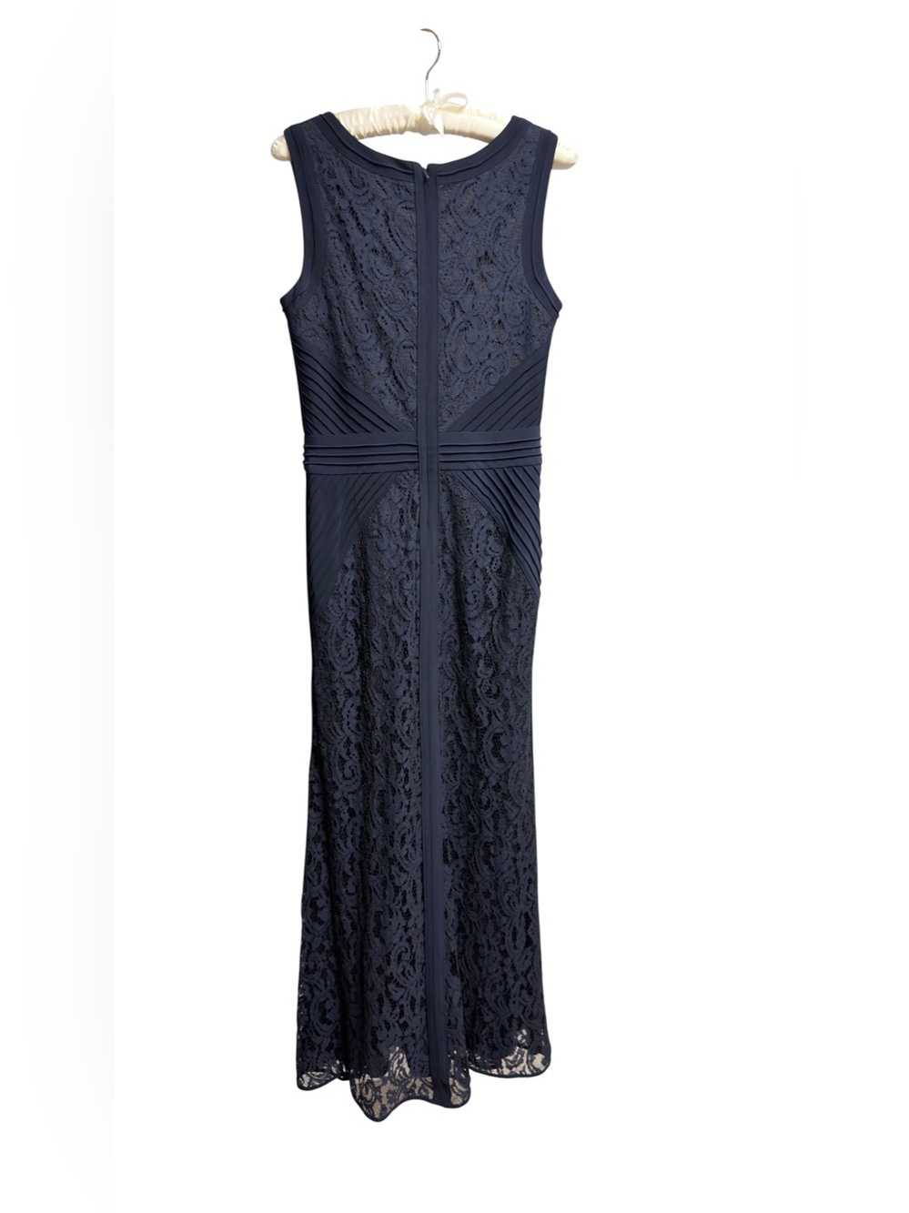 Betsy & Adam Navy Blue Lace Sleeveless MOB Formal Dress Evening Gown Size 14 - Picture 3 of 6